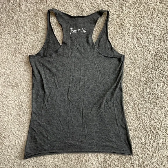 Tone It Up Retro Gray Racerback Tank Top, Small (XS-S) Fit Fierce & Fabulous TIU - Picture 2 of 4